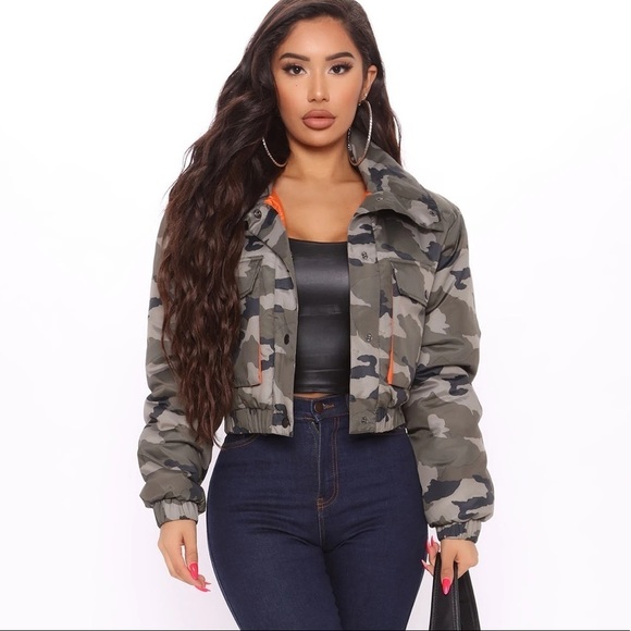 Cest Toi Yellow Camouflage Puffer Bomber Jacket S - Picture 7 of 7